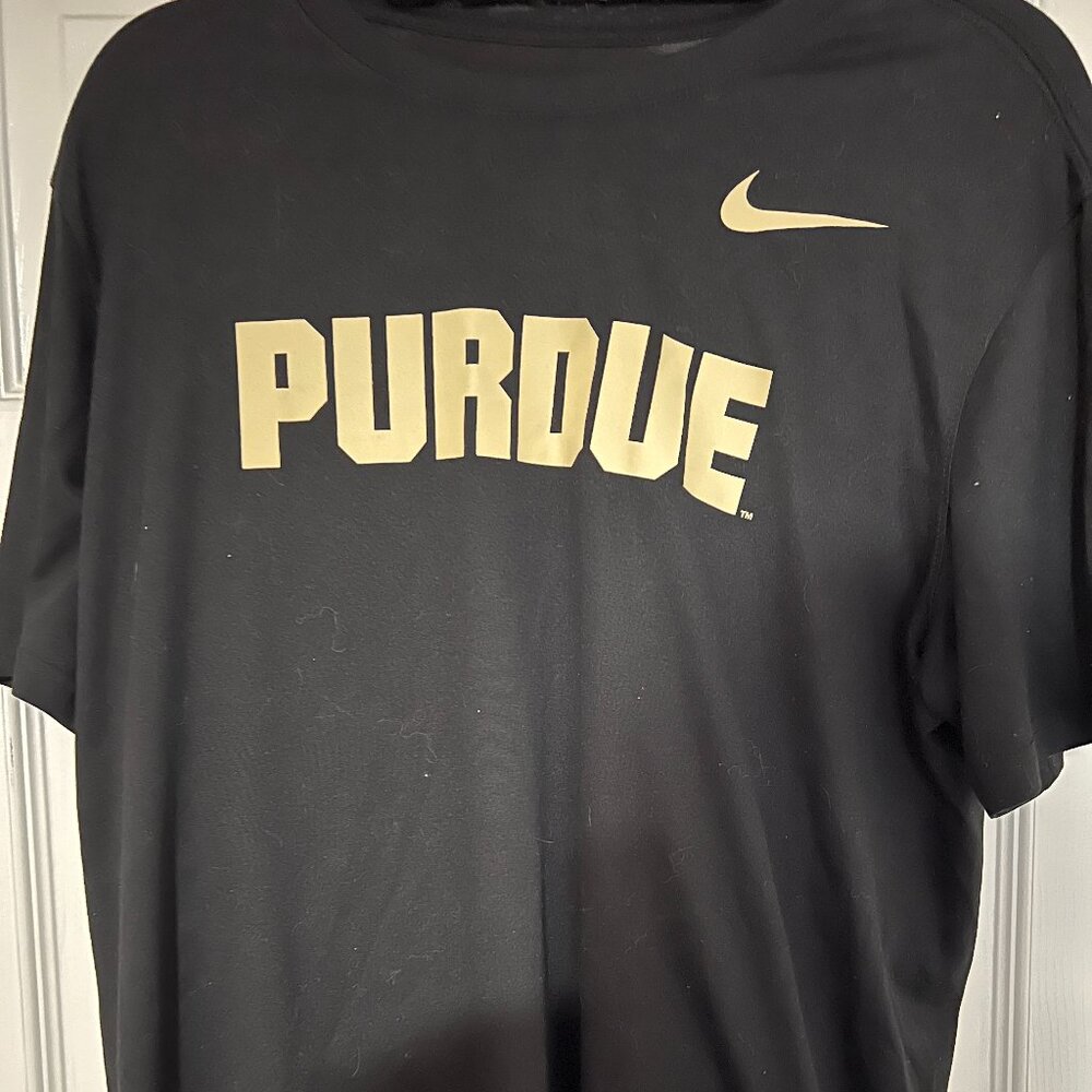 Purdue Nike Dry Fit Black T Shirt; XL